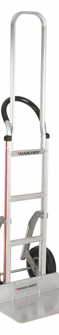 MAGLINER General Purpose Hand Truck: 500 lb, Flow-Back, Silver, Aluminum, Flat-Free, 68 in Handle Ht (MPN HMK119K2C5E). Key specifications — Brand: MAGLINER.