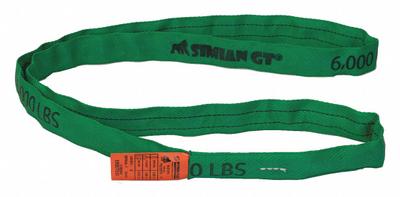 STREN-FLEX SIMIAN GT Round Sling: Type 5, Polyester, Nylon, 8 ft Sling Lg - Abrasion-Resistant Endless Round Slings