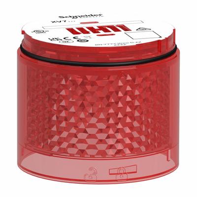 SCHNEIDER Tower Light Module: Flashing, 24V AC/DC, Red, 2 13/16 in Overall Dia - Flashing Light Modules