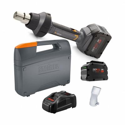 STEINEL Heat Gun Kit: 18V DC, (2) 12.0 Ah, 120°F to 1,022°F, 10.5 cfm Max Air Flow - Steinel Cordless Heat Guns