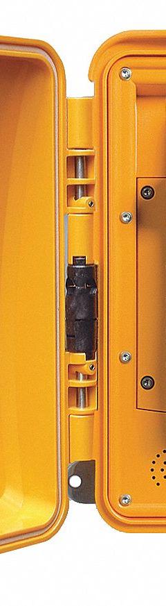 FHF Weatherproof Industrial Telephone: Surface Mount, Keypad, 1126450190, Volume Control, 1 Lines. Key specifications — attr929005: Yes; attr928966: 1126450190; attr928970: Yellow; attr928967: FHF; attr928989: Wall; attr983963: Surface Mount; attr978501: Keypad.