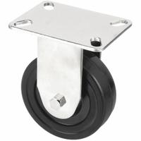 APPROVED VENDOR Plate Caster: Rigid, No Brake, Rubber, 5 in Wheel Dia., 1 1/4 in Wheel Wd, Rigid (MPN 33H921). Key specifications — Brand: APPROVED VENDOR; Wheel/Tread Color: Black; Roll Up: Rigid.