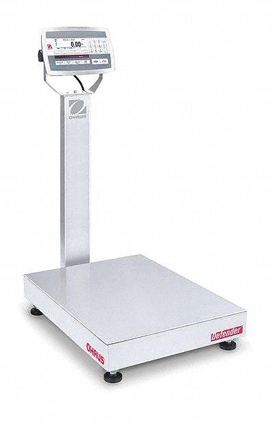 OHAUS Industrial Bench Scale: 18 in x 24 in - Bench Scales with Column-Mounted Indicator