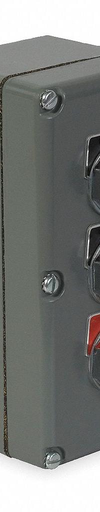 SCHNEIDER Control Station: (3) Push Buttons, 0 Pilot Lights, 3NO/3NC, Forward/Reverse/Stop (MPN 9001KYK31). Key specifications — Brand: SCHNEIDER; Operator Legend: Forward/Reverse/Stop; Operator Color: Red; Operator Configuration: (3) Push Buttons; Environments & Applications: Oil- & Dust-Tight; Operator Configuration Type: (3) Push Buttons.