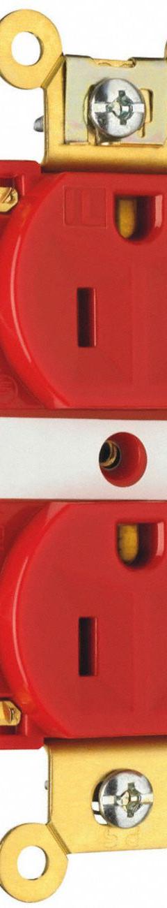 PASS & SEYMOUR Receptacle: Hospital Grade, Duplex, 5-20R, Red, 125V AC, 20 A, 2 Pole / 3 Wire (MPN PT8300ILRED). Key specifications — attr1367147: PASS & SEYMOUR.