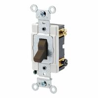 LEVITON Toggle Double-Pole, 20 Amp: Toggle Switch, Double Pole, Maintained, Brown, 120/277V AC, 20 A (MPN 1222-S). Key specifications — Illuminated: No; Voltage Rating: 120/277V AC.
