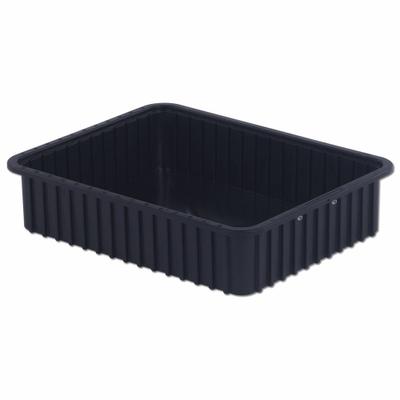 LEWISBINS Divider Box: 0.8 cu ft, 22 3/8 in x 17 3/8 in x 5 in, Lid Not Included - Plastic ESD Static-Control Divider Boxes