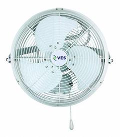 VES-ARTEX Mounted Fan: 18 in Blade Dia, 120V AC, 1/10 hp Motor HP, Wall Mount, Non-Oscillating (MPN 102576). Key specifications — Brand: VES-ARTEX; Voltage: 120V AC; Number of Speeds: 3; Fan Mounting Location: Wall; Oscillation: Non-Oscillating; Mounting Type: Bracket.