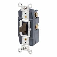 LEVITON Wall Switch: Toggle Switch, Single Pole, Momentary, Brown, 120/277V AC, 20 A (MPN 1257). Key specifications — Illuminated: No; Voltage Rating: 120/277V AC.