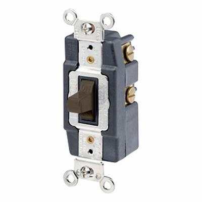 LEVITON Wall Switch: Toggle Switch, Single Pole, Momentary, Brown, 120/277V AC - Toggle Wall Switches