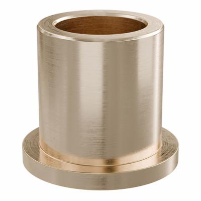 BUNTING BEARINGS Flanged Sleeve Bearing: Bronze, SAE 841, 5/8 in Bore, 7/8 in OD, 1 in Lg - Lubricated Food-Grade Metallic Flanged Sleeve Bearings