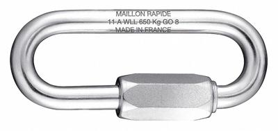 MAILLON RAPIDE Connecting Link: Quick Link, Steel, 2 3/16 in Overall Lg, 1 in Overall Wd - Threaded Locking Connecting Links