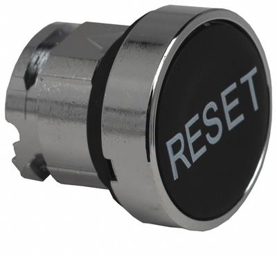 SCHNEIDER Flush Push Button: Black, 22 mm Mounting Size, Metallic - Flush-Mount & Recessed Push-Button Operators