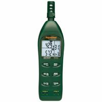 EXTECH Hygro Thermometer Psychrometer: Onboard, Included, 9 in x 2.2 in x 1.7 in, -4°F to 122°F (MPN RH350-NIST). Key specifications — Brand: EXTECH; Calibration Certificate: Included.