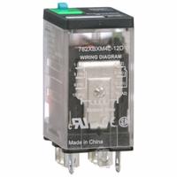 SCHNEIDER General Purpose Relay: Socket Mounted, 15 A Current Rating, 12V DC, DPDT, 8 Pins/Terminals (MPN 782XBXM4L-12D). Key specifications — Brand: SCHNEIDER; Base Type: Square; Mounting Style: Socket; Electrical Connection: Faston Terminal; Manufacturer Part Number: 782XBXM4L-12D; Operating Current: 15 A at 28V; Series: 782 Series.