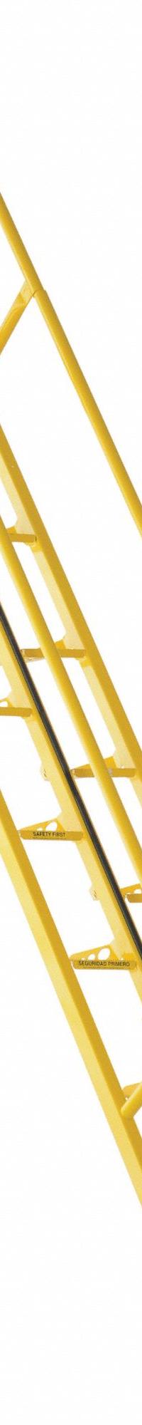 VESTIL Alternating Tread Stairs: 13.5 ft Overall Ht, Steel, 350 lb Load Capacity, Perforated (MPN ATS-10-68). Key specifications — Color: Yellow; Brand: VESTIL.