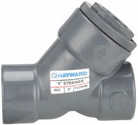 HAYWARD Y Strainer: 2 in, NPT, Mesh, 0.0313 in Screen Size, PVC, FPM, 7 1/8 in Ht, 7 5/8 in Lg (MPN YS00200T). Key specifications — Brand: HAYWARD; Seal Material: FPM; Manufacturer Part Number: YS00200T; Screen Material: PVC.