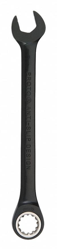 PROTO Combination Wrench: Alloy Steel, Black Chrome, 12 mm Head Size, 6 3/4 in Overall Lg, Offset (MPN JSCRM12). Key specifications — attr309600: 12 mm; attr309611: Black Chrome; attr309610: Alloy Steel; attr309604: No; attr309612: No; attr309613: No; attr309615: No; attr324932: PROTO.