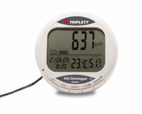 TRIPLETT Air Quality Meter: Custom Calibration/Internal Time & Date Stamp, Carbon Dioxide, GSM220. Key specifications — Manufacturer Part Number: GSM220; Brand: TRIPLETT; Calibration Certificate Type: Not Certified; Digital Display Screen Type: LCD; Features: Real Time Calendar with Date and Time; Includes: USB Cable; PPM Accuracy: ±5% of Reading (±50ppm); Power Source: AC Adapter.