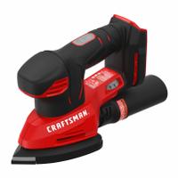 CRAFTSMAN Cordless Detail Sander: 20V MAX*, Bare Tool, Hook and Loop, Pistol Grip, Variable Speed (MPN CMCW221B). Key specifications — attr565734: CRAFTSMAN; attr645846: 3.25 in Disc; attr645844: Cordless Sander; attr645850: Dust Bag; attr645853: (1) Bare Tool; attr645858: Cordless; attr645860: 20V MAX*; attr645861: Bare Tool.