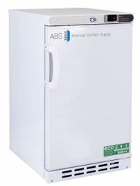 AMERICAN BIOTECH SUPPLY Lab Refrigerator: 2.5 cu ft, Undercounter, 1°C to 10°C, 22 3/4 in Overall Dp (MPN ABT-HC-UCBI-0204). Key specifications — Door Opening Style: Right; Color: White; Alarm Type: Temperature; Manufacturer Part Number: ABT-HC-UCBI-0204; Brand: AMERICAN BIOTECH SUPPLY; Product Type: Lab Refrigerator; Door Type: Swing Solid; Refrigerant Type: R-600a.