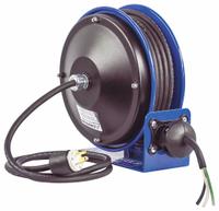 COXREELS Extension Cord Reel: Ratchet Lock, 30 ft Cord Lg, 12 AWG, SJO, Bare Wire Cord Lg, 5-20P (MPN PC10-3012-X). Key specifications — Retractable Cord Ending NEMA Configuration: Bare Wire; Feeder Cord Ending NEMA Configuration: 5-20P; Brand: COXREELS.