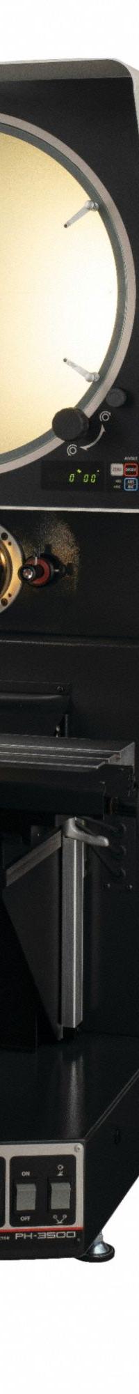 MITUTOYO Optical Comparator: Horizontal, Erect Image, 17.7 in x 5.7 in Table Size, 10X (MPN 172-868-11A-M2-EDGE). Key specifications — attr1183445: Erect Image; attr1183446: 17.7 in x 5.7 in; attr1183447: 10X; attr1183448: 14 in; attr1183450: 10 in; attr1183451: 6 in; attr1183467: MITUTOYO.