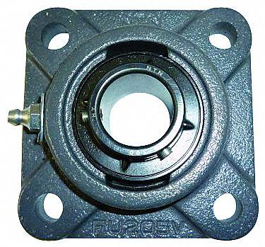 NTN 4 Bolt Flange Bearing: Radial Ball, 1 11/16 in Bore, Cast Iron, Set Screws - General Purpose Flange-Mount Ball Bearings