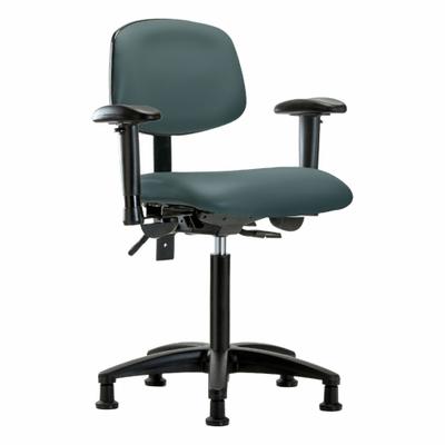 APPROVED VENDOR Ergonomic Chair: Vinyl, Arms Included, Ht Range 21 in to 28 1/4 in, 18 1/2 in Seat Wd - Vinyl Lab Chairs