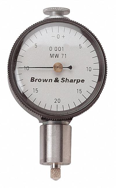 TESA BROWN & SHARPE Dial Indicator - Lug Back: 0 in to 0.25 in, Inch, Back Plunger - Balanced Reading Back Lug Dial Indicators