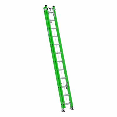 WERNER Extension Ladder: 24 ft Ladder Size, Fiberglass, 375 lb Load Capacity, 48 lb Wt - Non-Conductive Fiberglass Extension Ladders