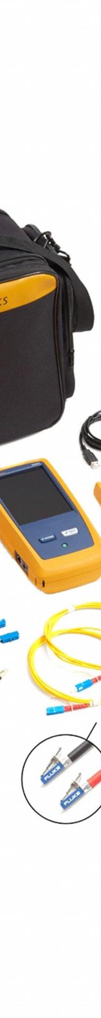 FLUKE NETWORKS Optical Loss Test Set: CertiFiber Pro, Quad (SM/MM), 1-Year Fluke Gold Support, LC (MPN CFP2-100-QI/GLD). Key specifications — Product Type: Fiber Optic Cable Testing Kit; Includes: (2) AC Chargers; Manufacturer Part Number: CFP2-100-QI/GLD; Adapters Included: LC; Brand: FLUKE NETWORKS; Testing Functions: Optical Power Loss; _Model Features: 1-Year Fluke Gold Support; _Wavelengths: 850nm, 1300nm, 1310nm, 1550nm.