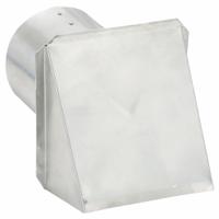 Wall Cap: Smooth Rain Cap, Round, 3 in_4 in Duct, 8011, Aluminum, Silver Finish, Milled, Press Fit (MPN 45PE71). Key specifications — Screen Included: No; Backdraft Damper Included: No; Brand: DAYTON; Product Type: Wall Cap; Color: Silver; Connection Type: Press Fit; Type of Cap/Hood: Wall Cap; Material of Cap/Hood: Aluminum.