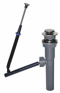 DANCO Sink Drain: Plastic, Brushed, 8 1/2 in Overall Ht, 2 1/8 in Overall Dia, Slip, 2 in Pipe Dia (MPN 9D0010693X). Key specifications — Product Type: Sink Drain; Brand: DANCO; Finish: Brushed; Material: Plastic; Includes Overflow: No; Includes: Pop-Up Drain.
