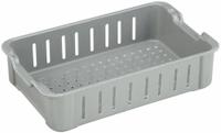 MOLDED FIBERGLASS Straight Wall Tote: 2.5 gal, 17 3/4 in x 10 1/2 in x 4 1/8 in, -60°F to 250°F (MPN 81904851362585). Key specifications — Material: Composite; Brand: MOLDED FIBERGLASS; Includes Lid: Lid Not Included; Container Wall Type: Vented.