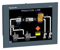 SCHNEIDER ELECTRIC Touch Panel: TFT Color LCD, 12.1 in Display Screen Size, 24V DC, Resistive (MPN HMIGTO6310). Key specifications — attr1075199: 24V DC.