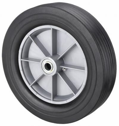 MARASTAR Solid Wheel: 12 in Wheel Dia., 2 29/32 in Wheel Wd, Rubber, 600 lb Load Capacity - Flat-Free Solid Rubber Wheels