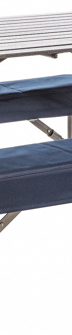 KAMP-RITE TENT COT INC Collapsible Outdoor Table: Aluminum/Polyester, 27 1/2 in Overall Ht (MPN KSTB224). Key specifications — Brand: KAMP-RITE TENT COT INC; Material: Polyester; Product Type: Collapsible Table and Benches.