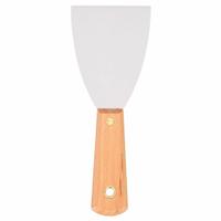 WESTWARD Scraper: Bld. Mat. Carbon Steel, Hdl. Mat. Wood, Stiff, Tapered Bld. Shape, 8 in Overall Lg (MPN 13A695). Key specifications — attr1004902: WESTWARD; attr1012057: Full; attr1014703: Wood; attr1017570: Standard End; attr1029655: Straight; attr1034073: Straight.