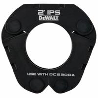 DEWALT Press Jaw: 2 in Pipe, Carbon Steel, For Elkhart PowerPress/Nibco BenchPress/Viega MegaPress (MPN DCE203200). Key specifications — attr518773: Rings; attr537224: 2 in; attr518762: Carbon Steel; attr518771: Galvanized Steel; attr518761: Viega MegaPress; attr518760: DEWALT.