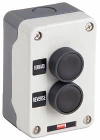 DAYTON Control Station: (2) Push Buttons, 0 Pilot Lights, 2NO, For/Rev, (2) Push Buttons (MPN 32W268). Key specifications — Brand: DAYTON; Operator Legend: For/Rev; Operator Color: Black; Operator Configuration: (2) Push Buttons; Operator Configuration Type: (2) Push Buttons.