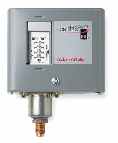 JOHNSON CONTROLS Single Pressure Control: High Limit, Manual Reset, 50 psi to 500 psi, Open on Rise - Single-Pressure Controls