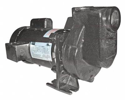 Dayton Centrifugal Pump: 115/208-230V AC, 45 ft Max Head, 1 1/2 in Compat Intake and Disch - 1/8 to 1 HP Self-Priming Centrifugal Pumps