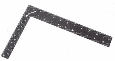 WESTWARD Carpenter Square: 8 in Base Lg, 8 in x 1 in, 12 in x 1 1/2 in, Powder, Steel - Framing Squares