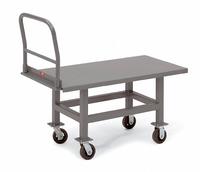 JAMCO Platform Truck: 2,000 lb, 48 in L x 24 in W Deck, Solid, 12 ga Deck, Polyurethane, Smooth, Std (MPN AS248P700GP). Key specifications — Side Panel Type: No Side Panels; Brand: JAMCO; Color: Gray; Caster/Wheel Configuration: (2) Swivel.