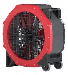 HESSAIRE Circulating Fan: 30 in Blade Dia, 115V AC, Mobile, 3/4 hp, Direct Drive, Polypropylene (MPN 38VB3). Key specifications — Mobility: Mobile; Standards: OSHA Compliant Guards; Voltage: 115V AC; Brand: HESSAIRE.