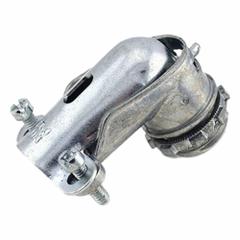 Squeeze Connector: Die Cast Zinc, 1/2 in Trade Size, 1/2 in, Non Insulated (MPN 804-DC2). Key specifications — Box Connection: 1/2 in; Color: Silver; Connection Orientation: 90°; Cable Clamping Method: 2 Screw; Material: Die Cast Zinc; Insulated: No; For Use With: AC/MC/FMC; Connector Style: 90 Degrees.