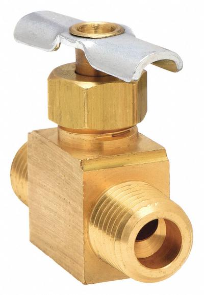 WEATHERHEAD Needle Valve: Inline Valve Body, Brass, 1/4 in Pipe Size - Brass Straight-Body Needle Valves