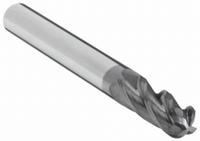 APPROVED VENDOR Ball End Mill: Carbide, AlTiN Coated, 4 Flute, 3.5 mm Mill Dia, 12 mm LOC, 51 mm OAL (MPN 223-001435B)