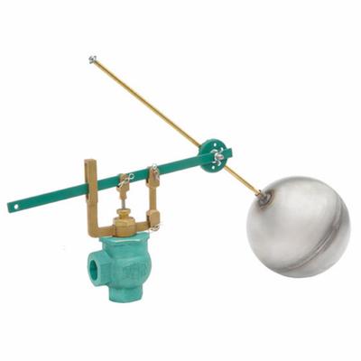 KECKLEY Float Valve Assembly: For Water Media, Angle Valve Body, Cylindrical, Vertical Piping - General Service Float & Lever Valve Assemblies